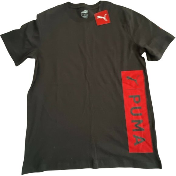 Men’s T-Shirt PUMA OVERSIZE  JOCK  TAG TEE Black Short Sleeve,Crew Neck Size M - Picture 5 of 11